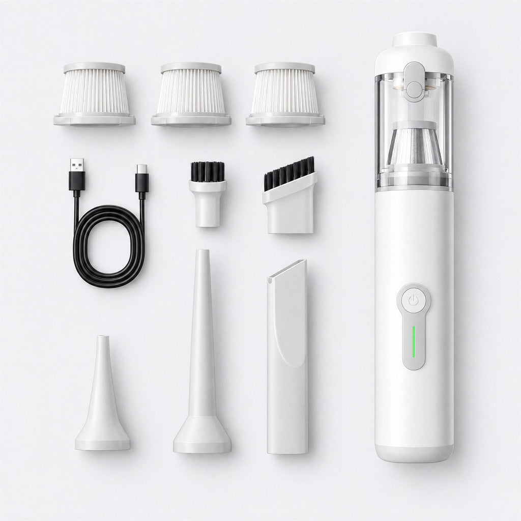 Plumeo vacuum with 3 filters, cable, 2 brushes and 3 nozzles