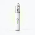 Plumeo white handheld vacuum standing upright