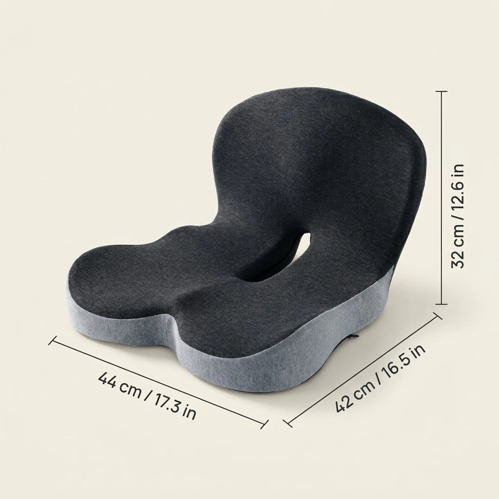 Plumeo Relief Seat dimensions: 44 cm wide, 42 cm deep, 32 cm tall